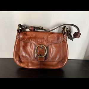 Coach Dark Tan Leather Shoulder Bag